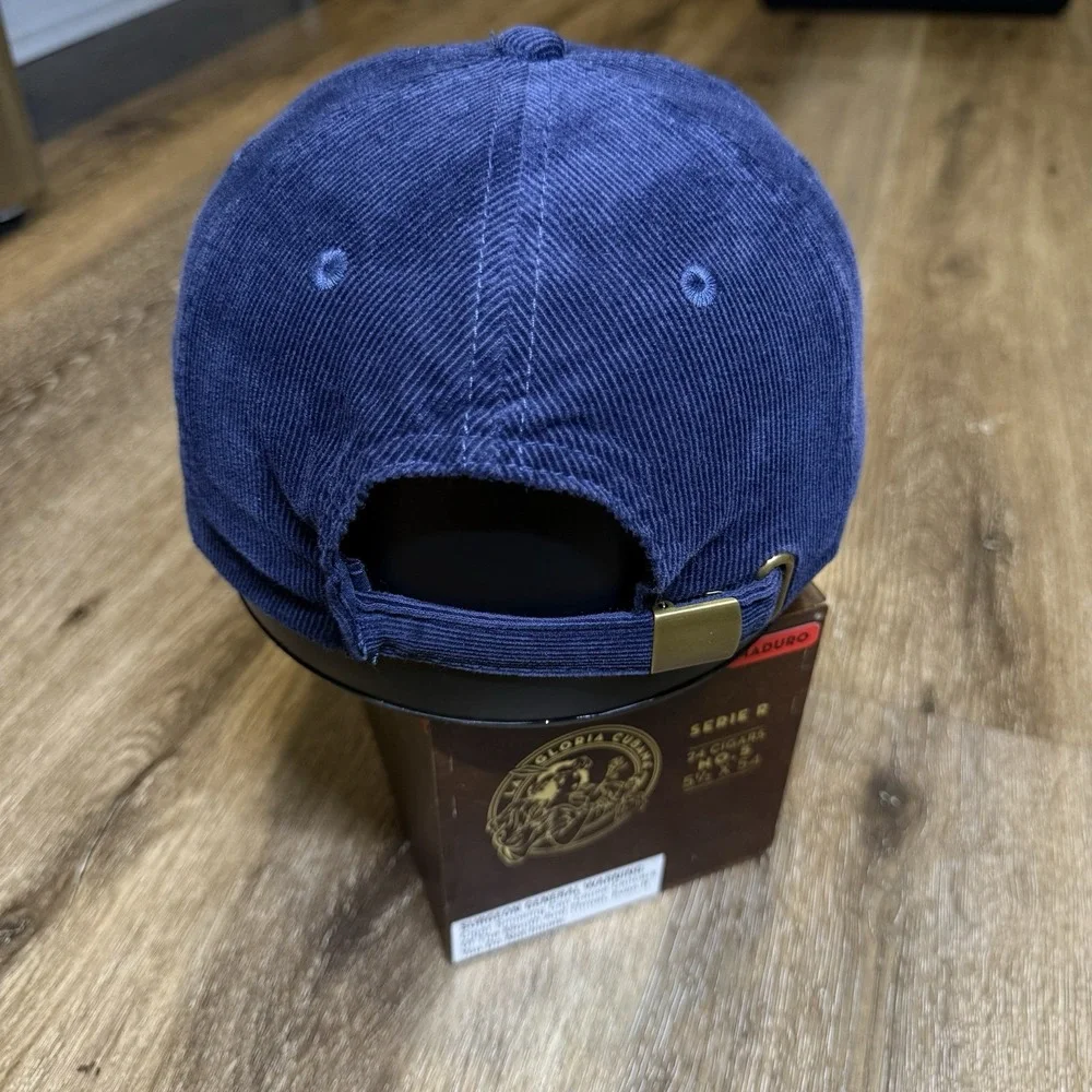 America Runs on Duncan‎ Dunkin Hat Navy Blue Corduroy Name Parody Slogan Comedy
